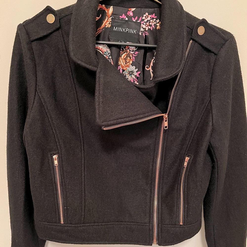 MINKPINK Wool Moto Jacket